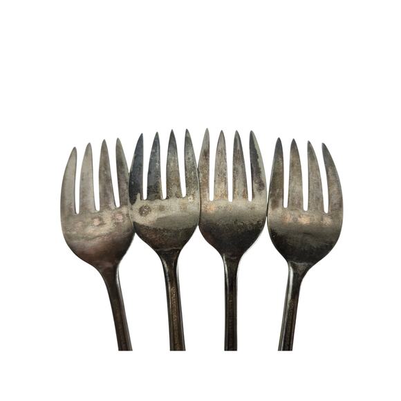 Radiance 1939 Crown Silverplate Salad Forks 6" International Silver Lot of 4 VTG - Picture 7 of 8